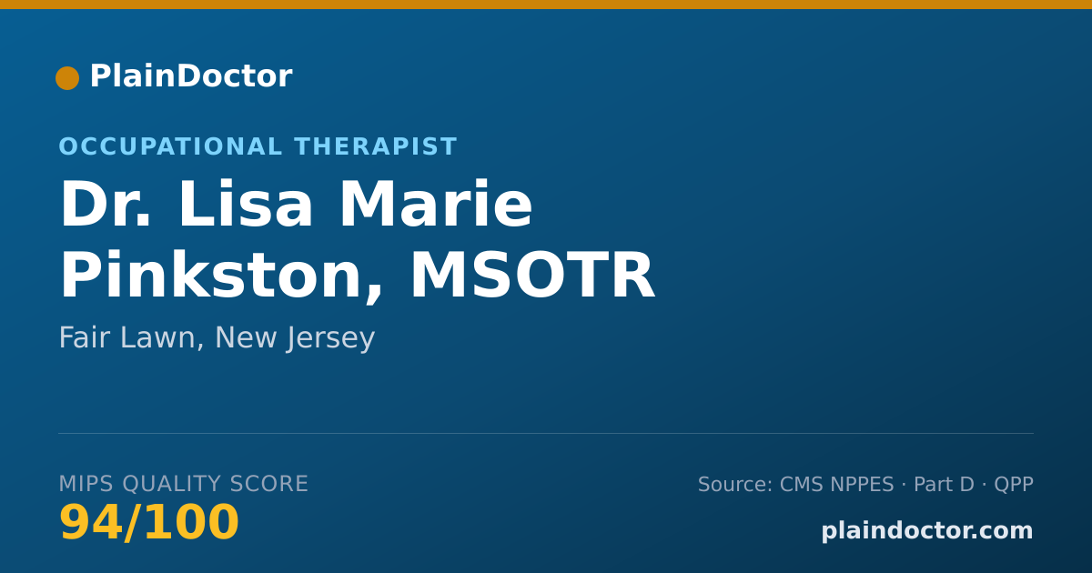 Shareable card for Lisa Marie Pinkston, MSOTR - Occupational Therapist, Fair Lawn, NJ