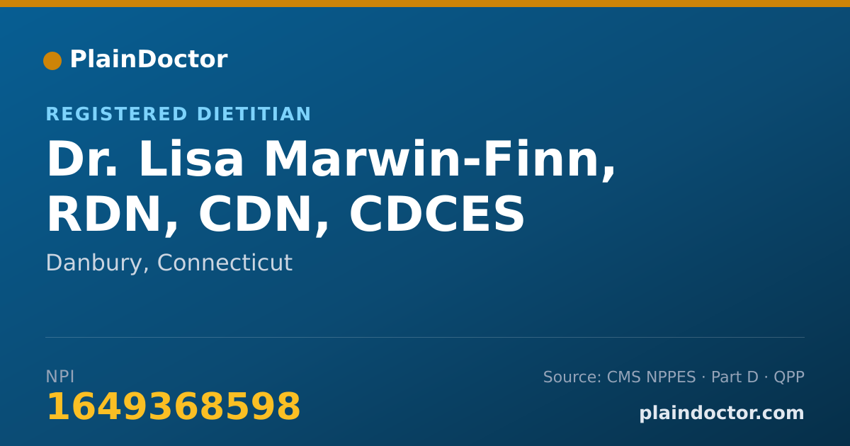 Shareable card for Lisa Marwin-Finn, RDN, CDN, CDCES - Registered Dietitian, Danbury, CT