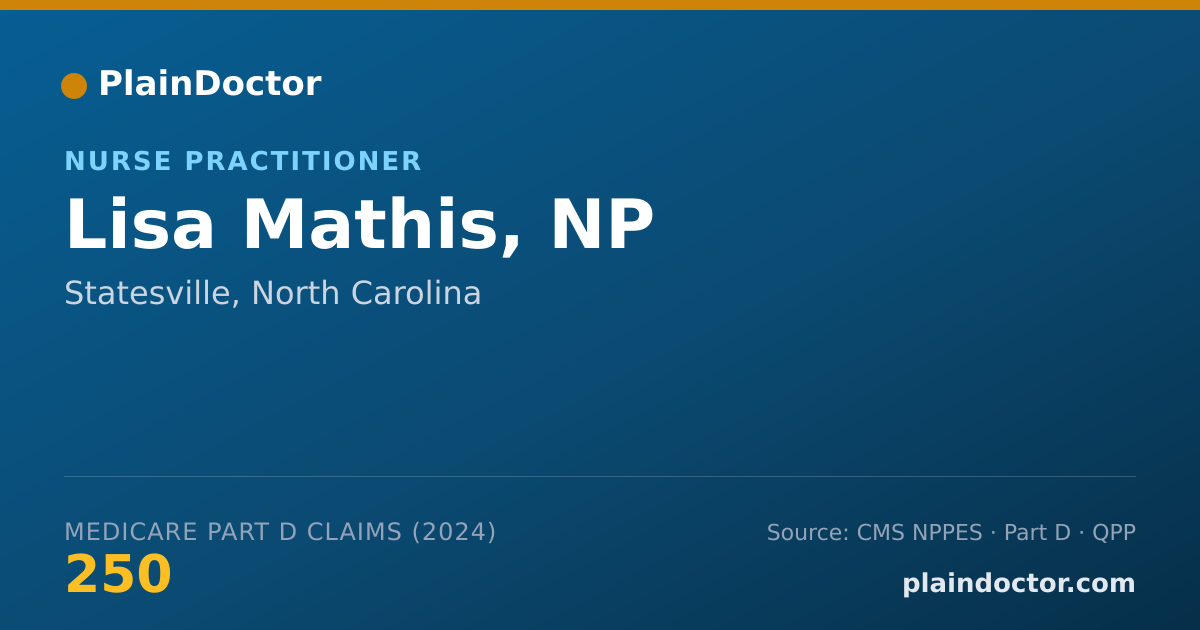Shareable card for Lisa Mathis, NP - Nurse Practitioner, Statesville, NC