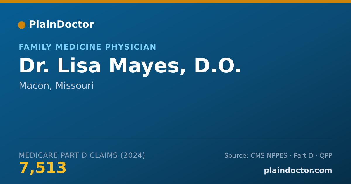 Shareable card for Lisa Mayes, D.O. - Family Medicine Physician, Macon, MO