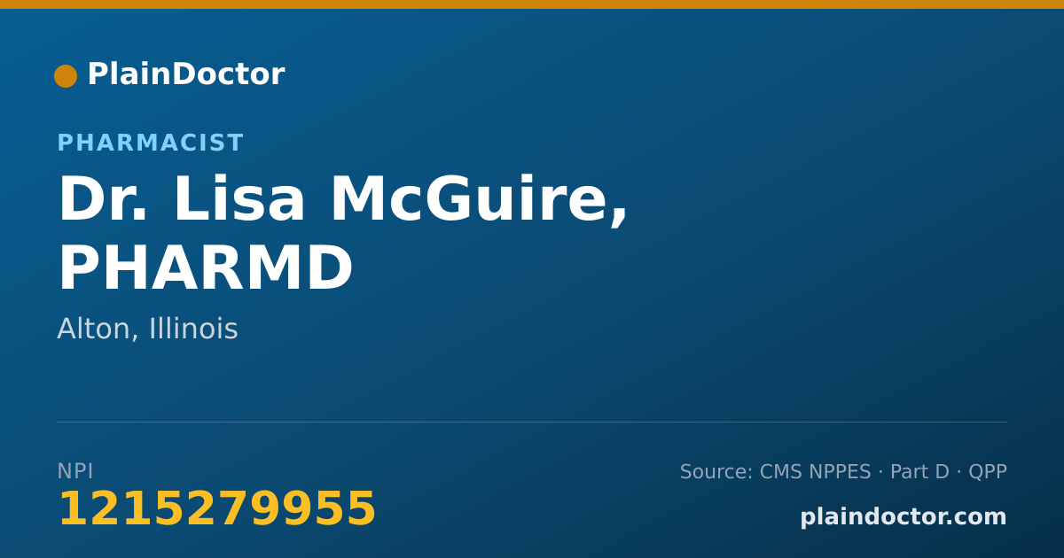 Shareable card for Lisa McGuire, PHARMD - Pharmacist, Alton, IL