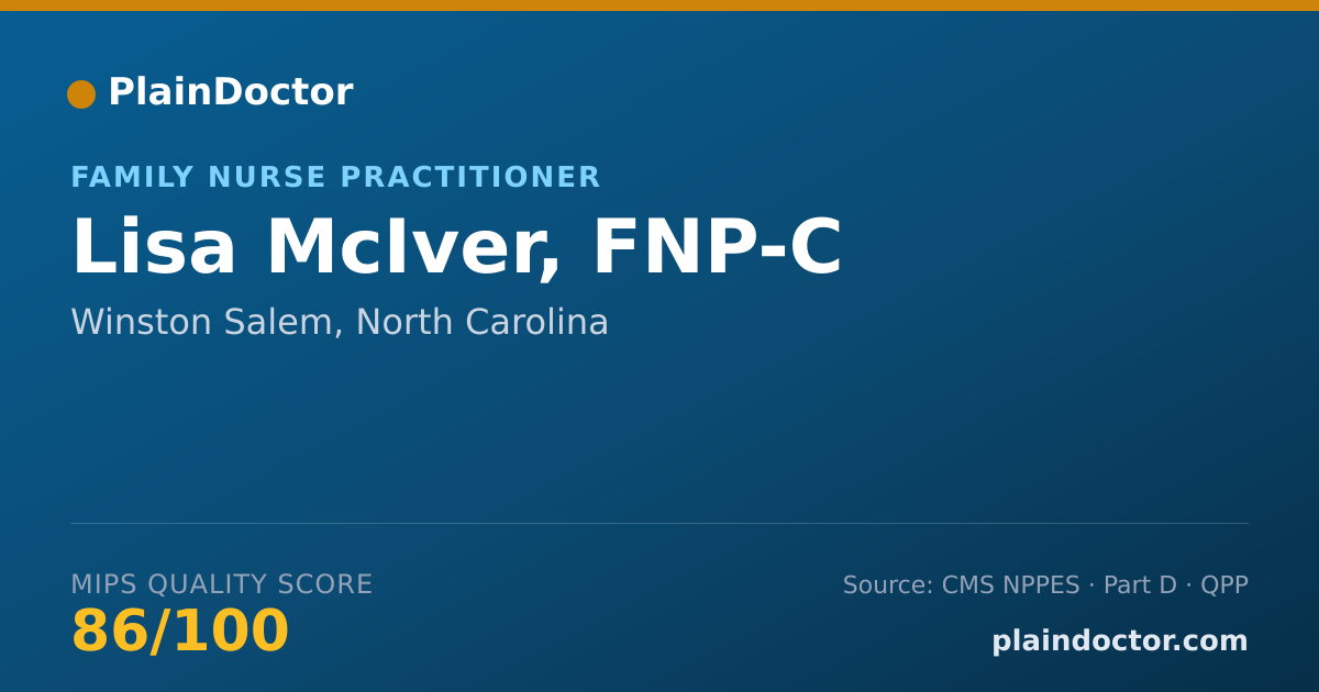 Shareable card for Lisa McIver, FNP-C - Family Nurse Practitioner, Winston Salem, NC
