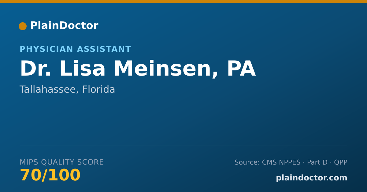 Shareable card for Lisa Meinsen, PA - Physician Assistant, Tallahassee, FL