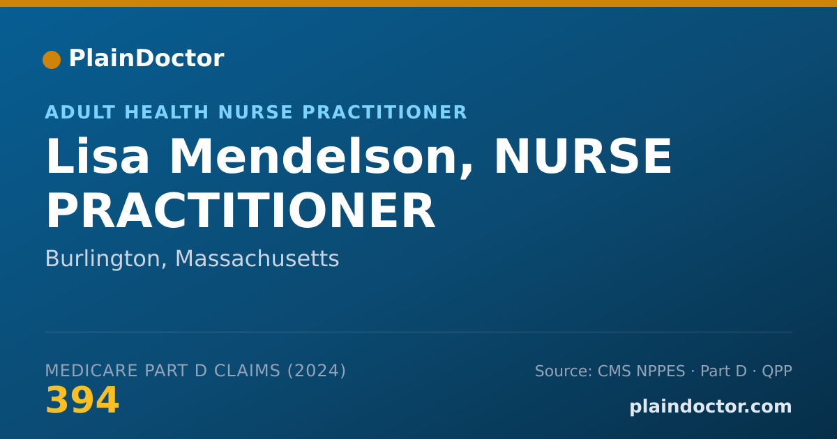 Shareable card for Lisa Mendelson, NURSE PRACTITIONER - Adult Health Nurse Practitioner, Boston, MA