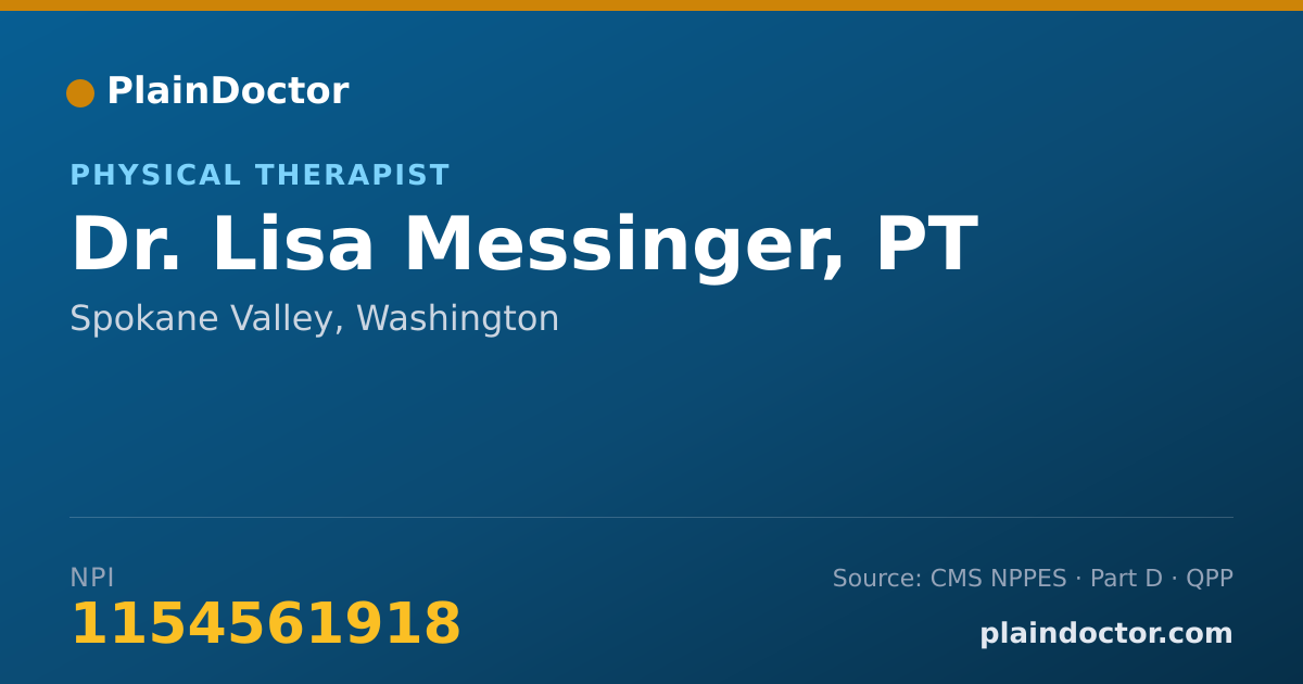 Shareable card for Lisa Messinger, PT - Physical Therapist, Spokane Valley, WA