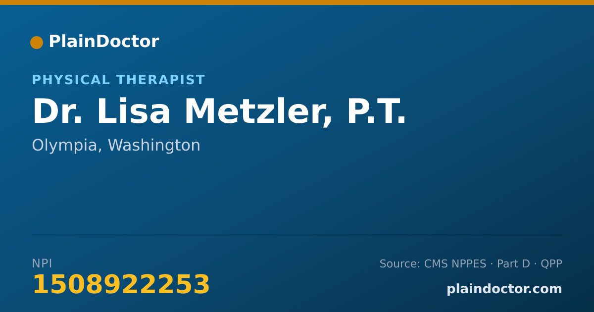 Shareable card for Lisa Metzler, P.T. - Physical Therapist, Olympia, WA