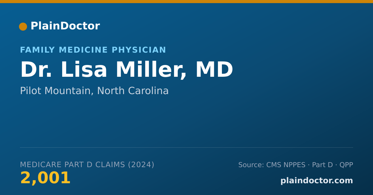 Shareable card for Lisa Miller, MD - Family Medicine Physician, Pilot Mountain, NC