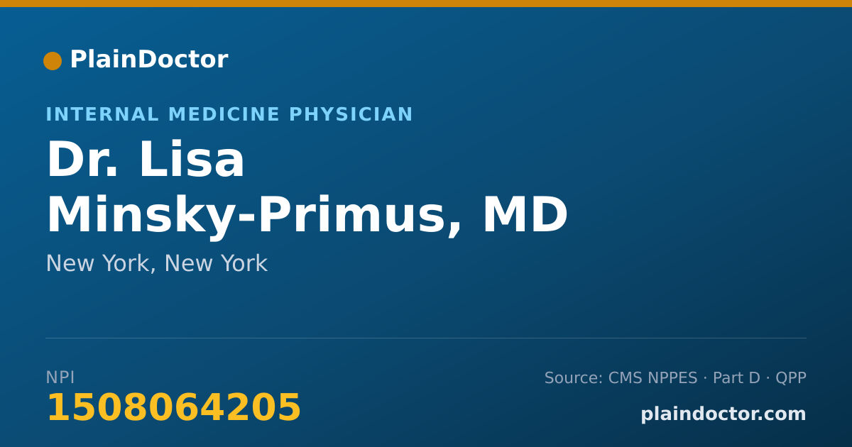 Shareable card for Lisa Minsky-Primus, MD - Internal Medicine Physician, New York, NY