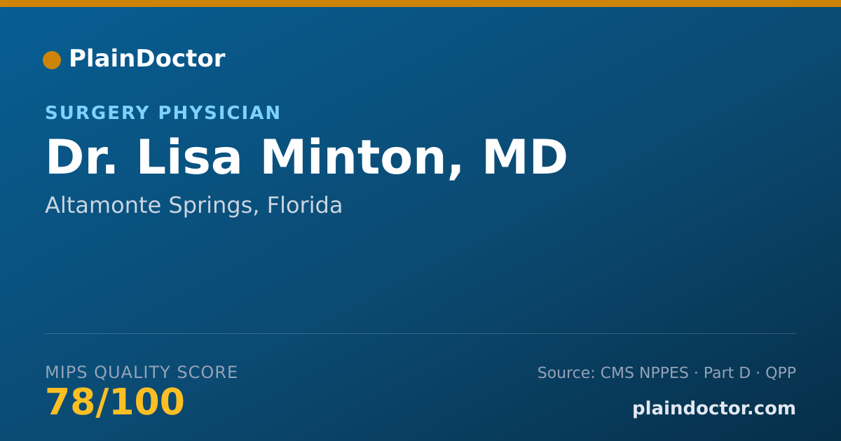 Shareable card for Lisa Minton, MD - Surgery Physician, Altamonte Springs, FL