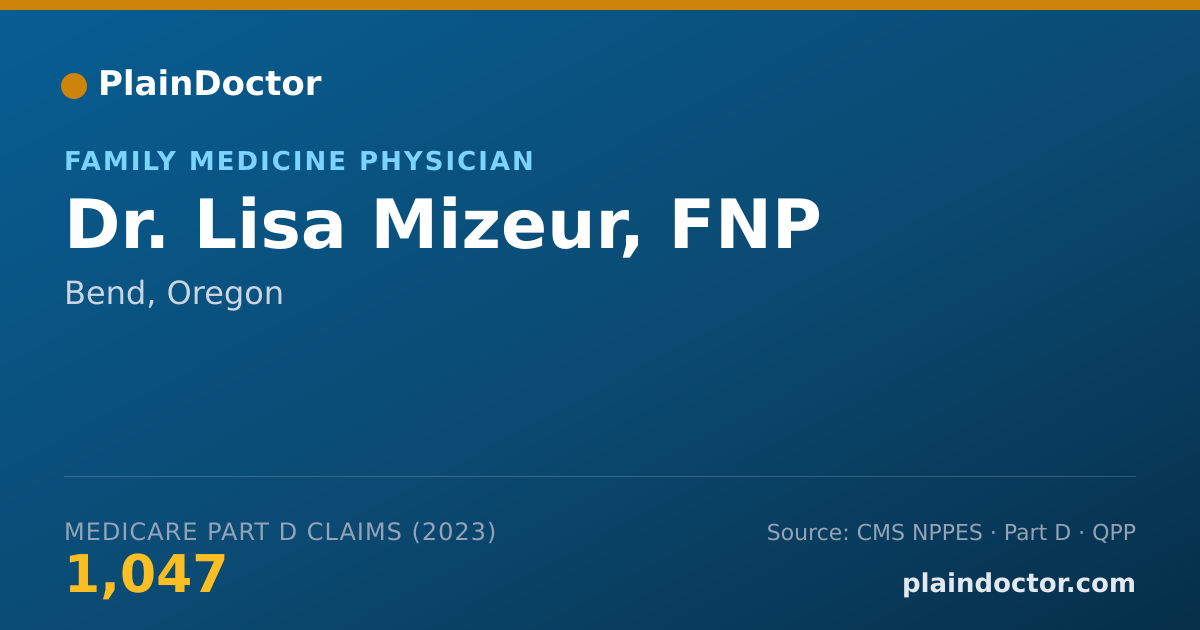 Shareable card for Lisa Mizeur, FNP - Family Medicine Physician, Bend, OR