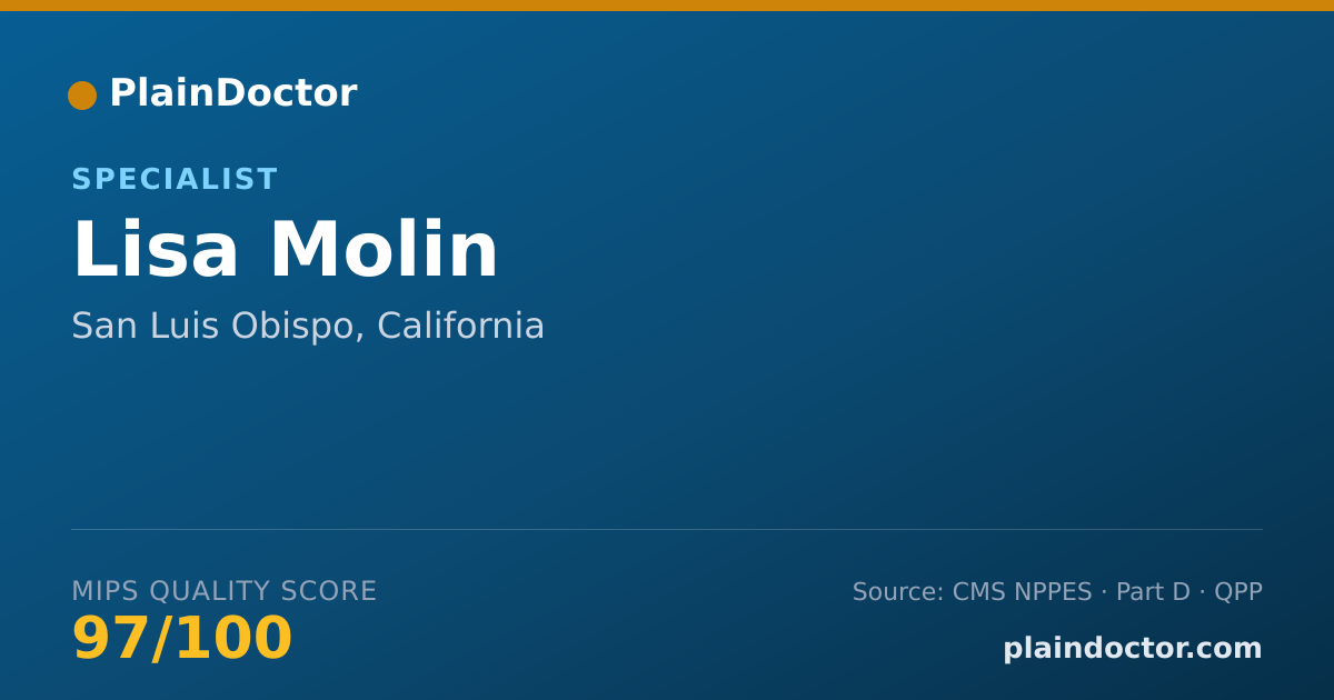 Shareable card for Lisa Molin - Specialist, San Luis Obispo, CA