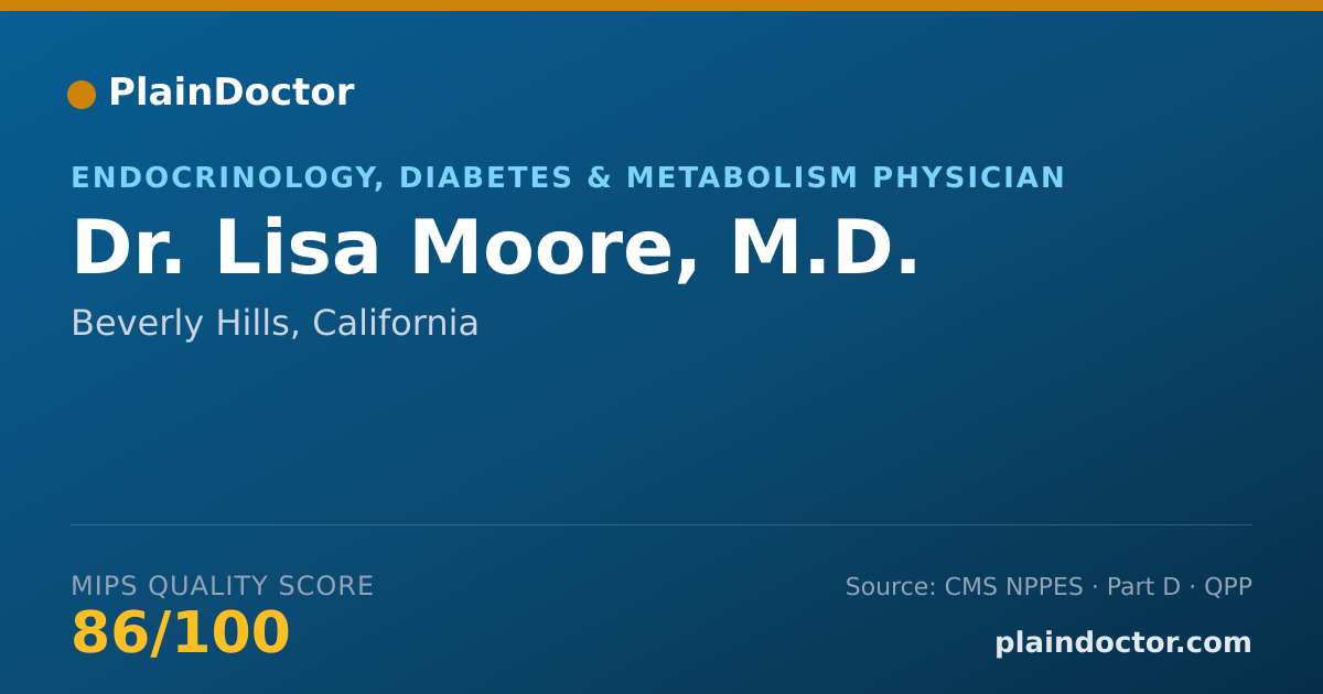Shareable card for Lisa Moore, M.D. - Endocrinology, Diabetes & Metabolism Physician, Beverly Hills, CA