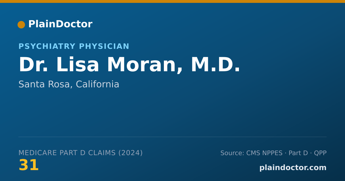 Shareable card for Lisa Moran, M.D. - Psychiatry Physician, Santa Rosa, CA