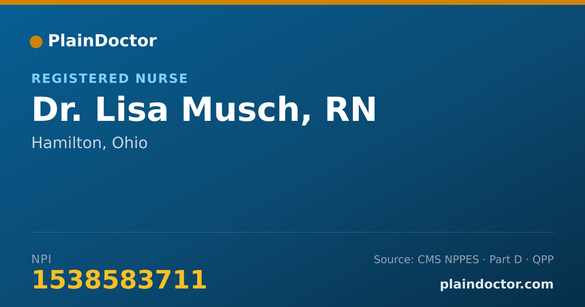 Shareable card for Lisa Musch, RN - Registered Nurse, Hamilton, OH