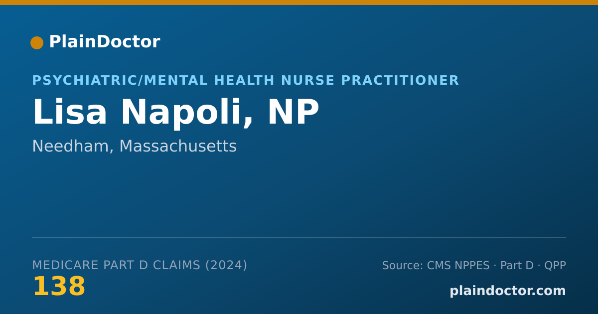 Shareable card for Lisa Napoli, NP - Adult Psychiatric/Mental Health Registered Nurse, Needham, MA