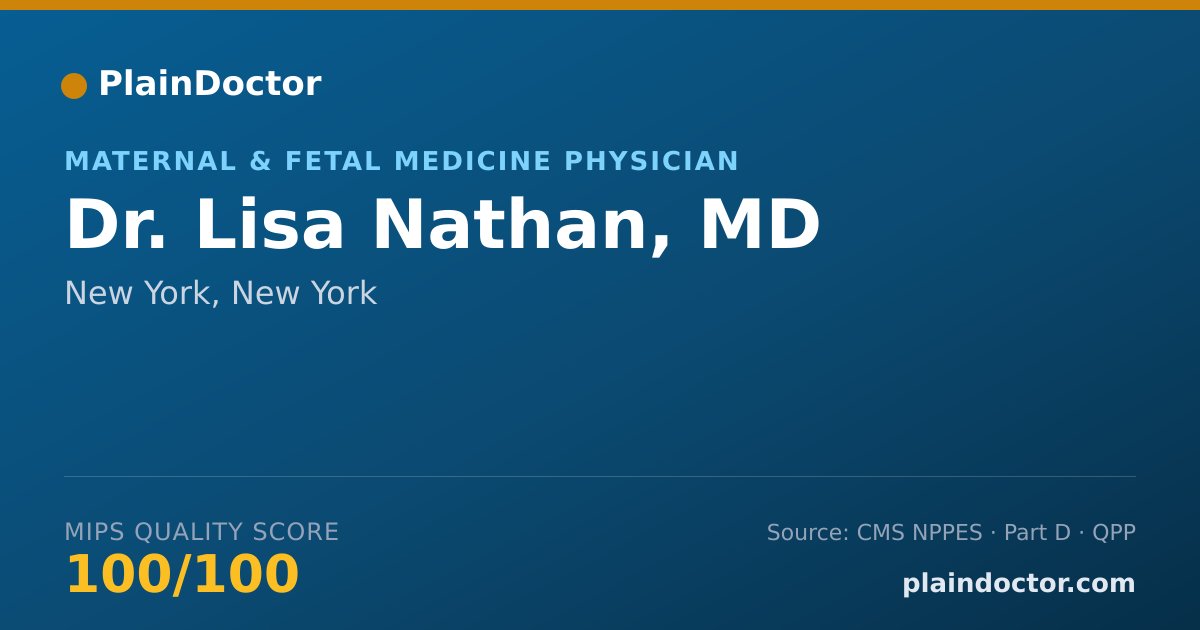 Shareable card for Lisa Nathan, MD - Maternal & Fetal Medicine Physician, New York, NY