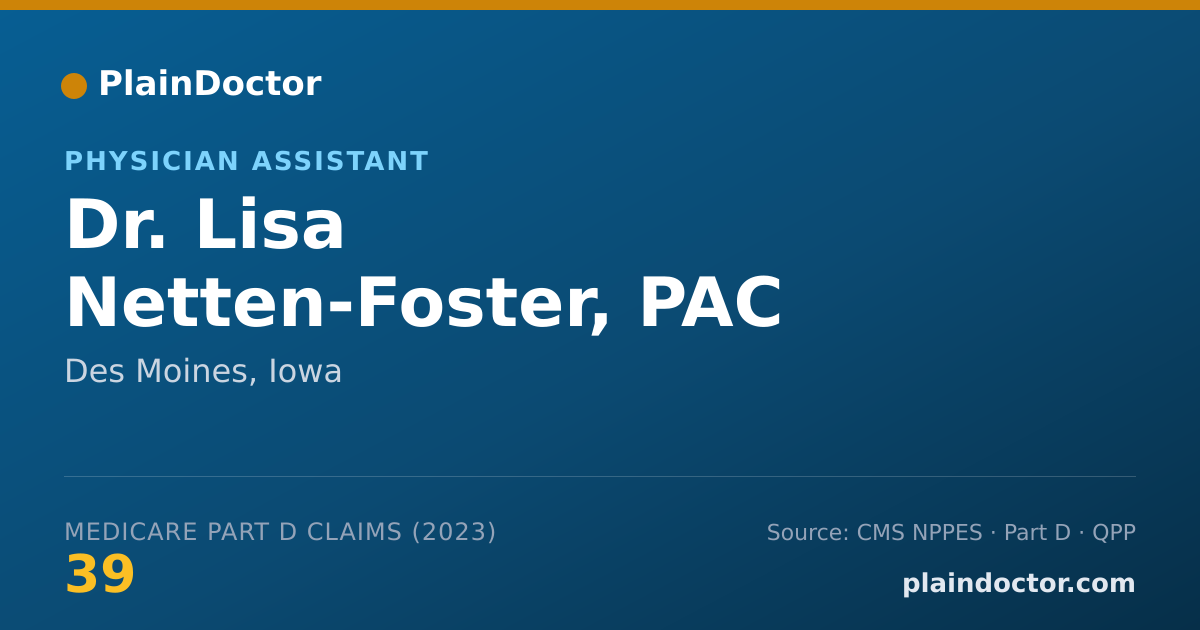 Shareable card for Lisa Netten-Foster, PAC - Physician Assistant, Des Moines, IA