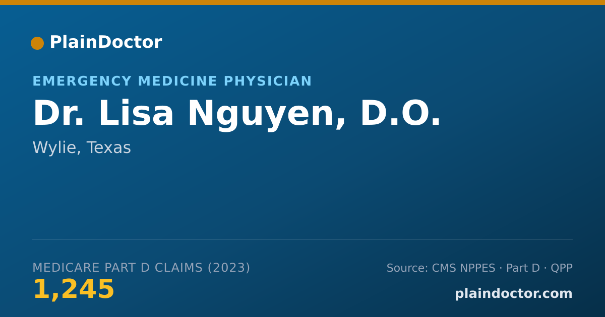 Shareable card for Lisa Nguyen, D.O. - Emergency Medicine Physician, Wylie, TX
