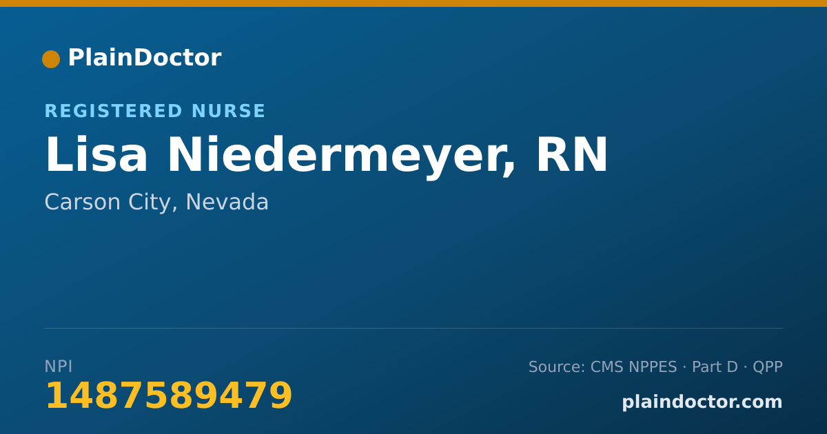 Shareable card for Lisa Niedermeyer, RN - Registered Nurse, Carson City, NV
