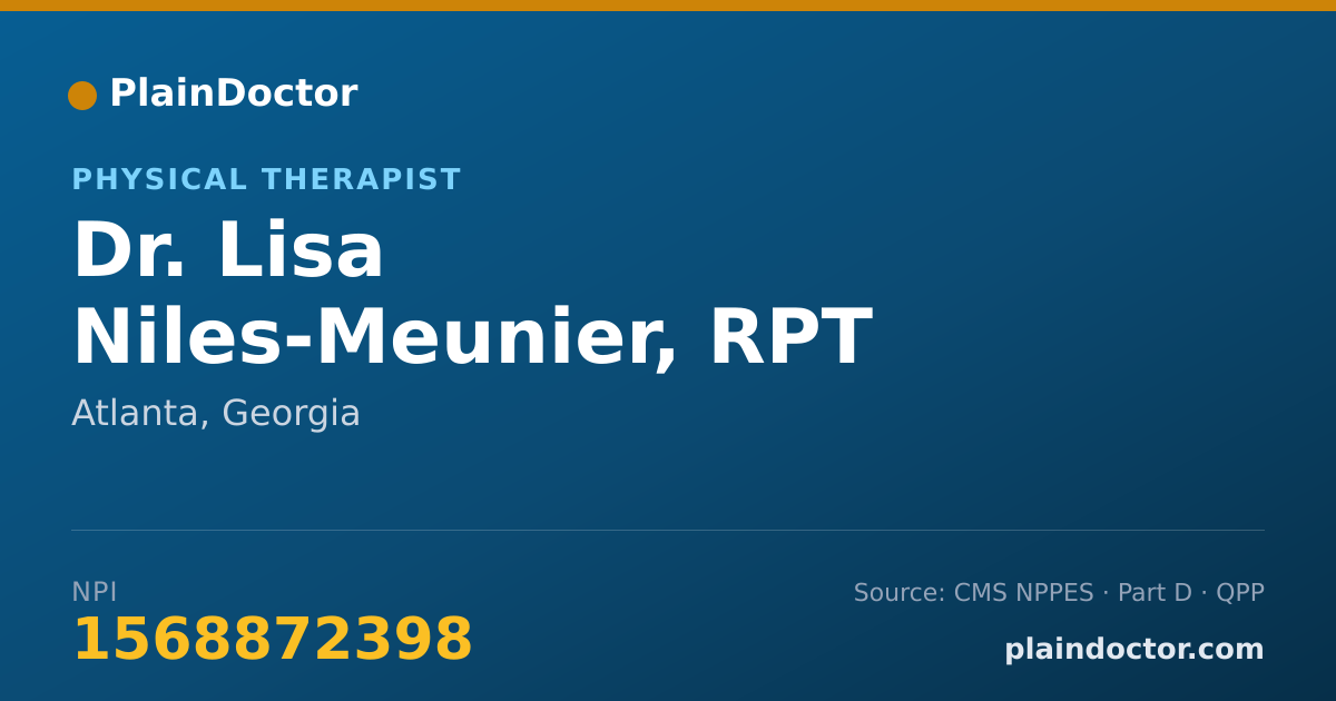 Shareable card for Lisa Niles-Meunier, RPT - Physical Therapist, Atlanta, GA