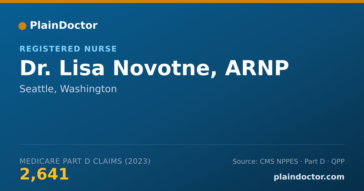 Shareable card for Lisa Novotne, ARNP - Registered Nurse, Seattle, WA