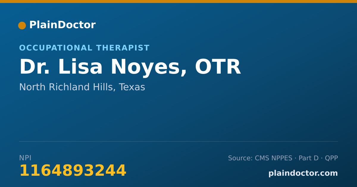 Shareable card for Lisa Noyes, OTR - Occupational Therapist, North Richland Hills, TX