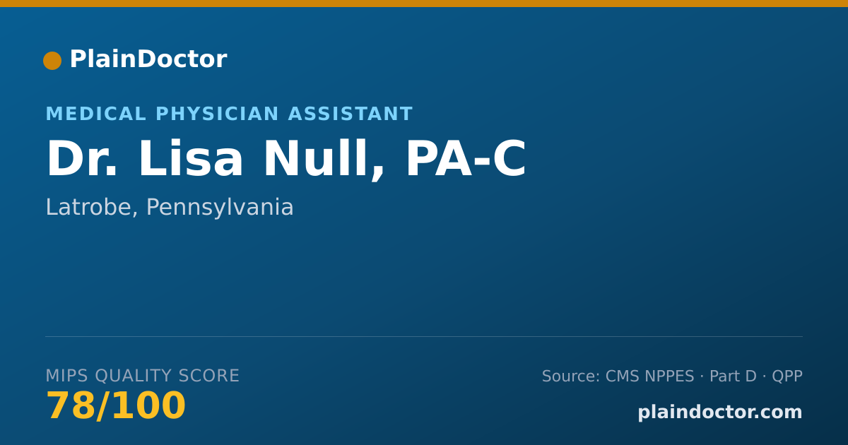 Shareable card for Lisa Null, PA-C - Medical Physician Assistant, Latrobe, PA