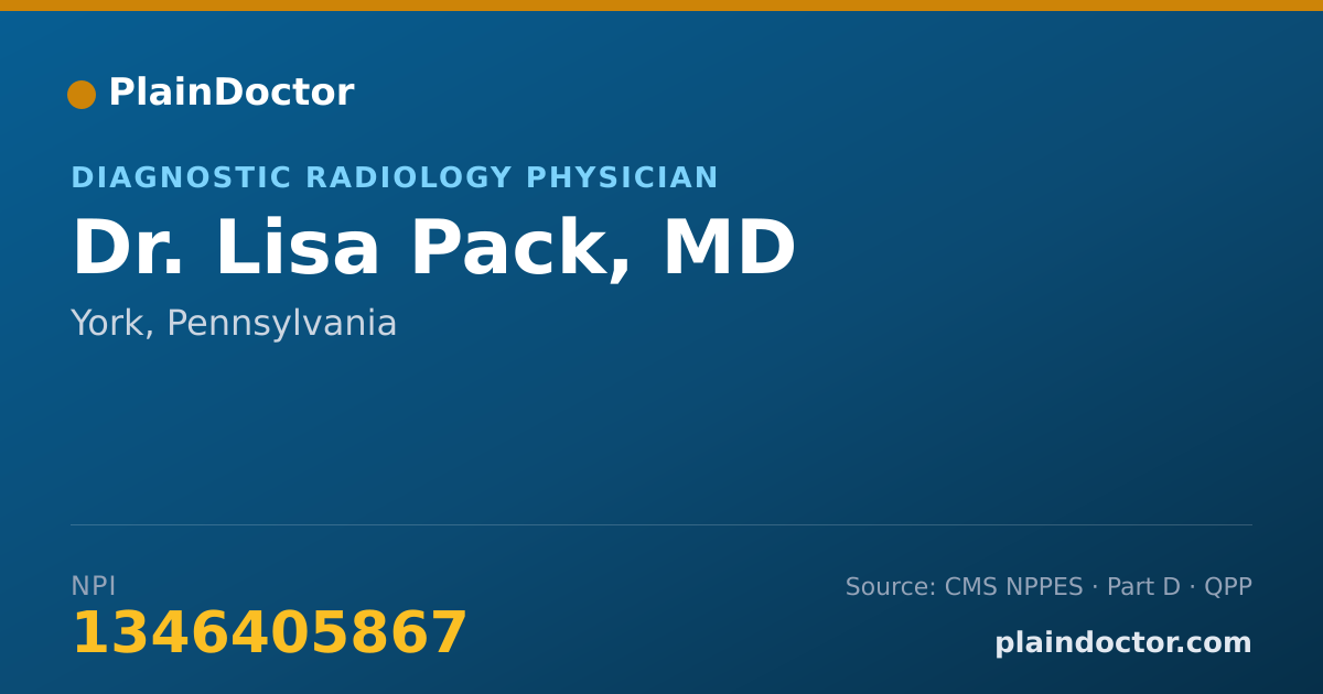 Shareable card for Lisa Pack, MD - Diagnostic Radiology Physician, York, PA