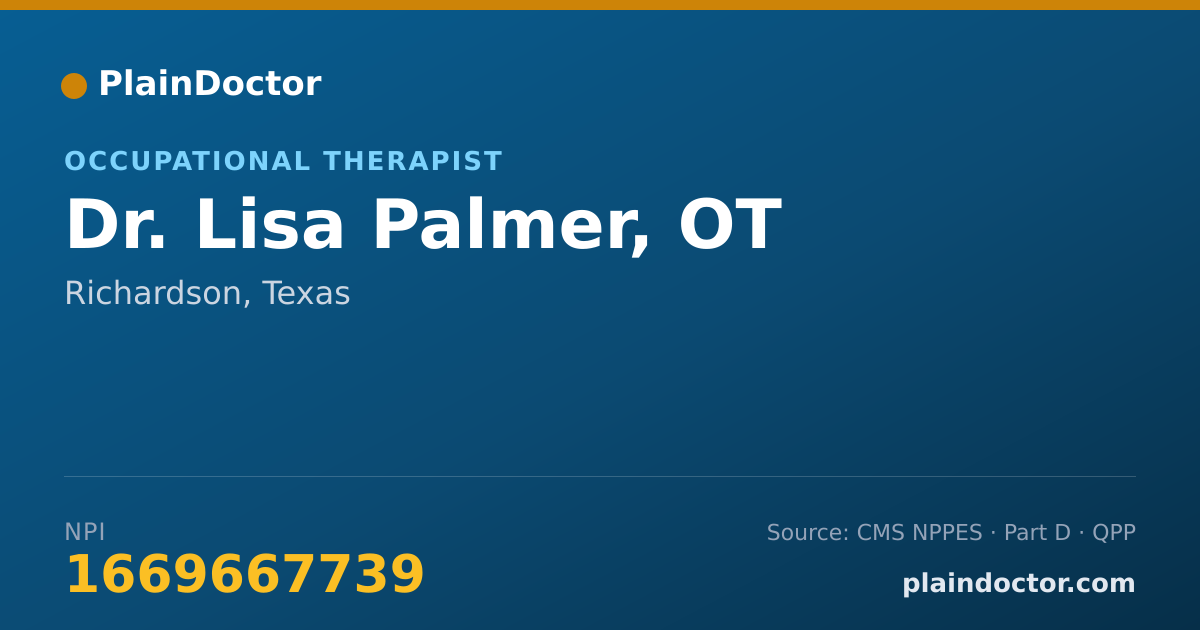 Shareable card for Lisa Palmer, OT - Occupational Therapist, Richardson, TX