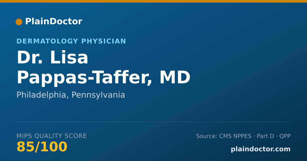 Shareable card for Lisa Pappas-Taffer, MD - Dermatology Physician, Philadelphia, PA