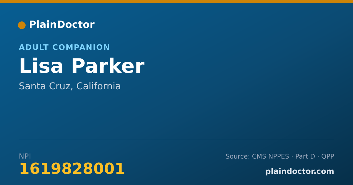 Shareable card for Lisa Parker - Adult Companion, Santa Cruz, CA