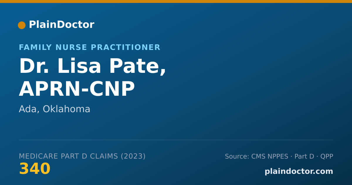 Shareable card for Lisa Pate, APRN-CNP - Family Nurse Practitioner, Ada, OK