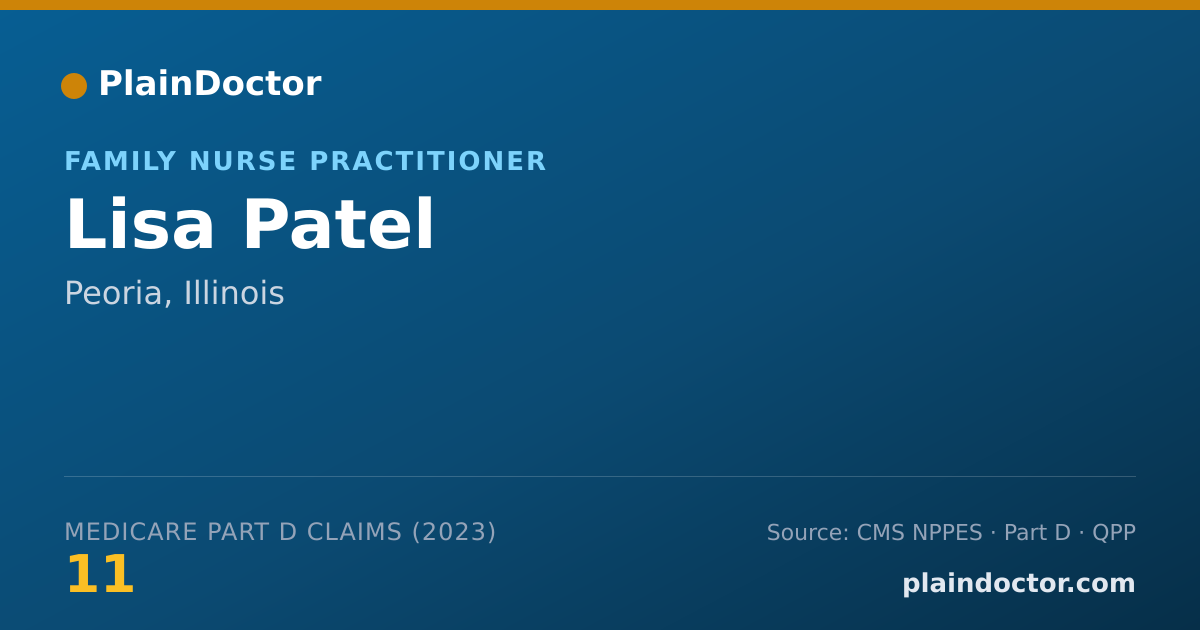Shareable card for Lisa Patel - Family Nurse Practitioner, Peoria, IL