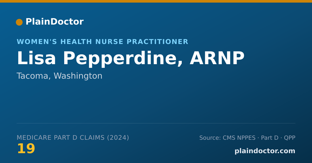 Shareable card for Lisa Pepperdine, ARNP - Women's Health Nurse Practitioner, Tacoma, WA