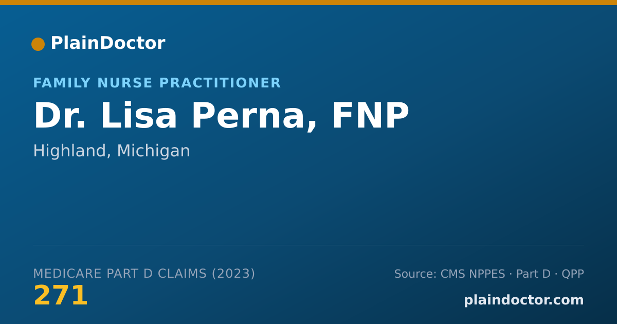 Shareable card for Lisa Perna, FNP - Family Nurse Practitioner, Highland, MI