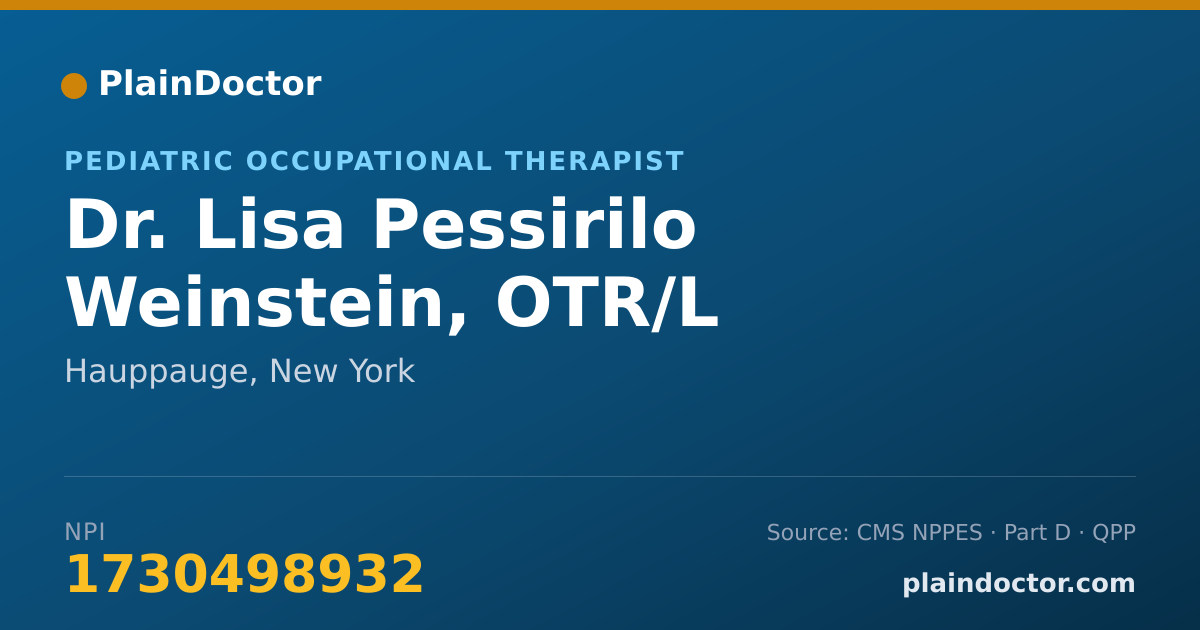 Shareable card for Lisa Pessirilo Weinstein, OTR/L - Pediatric Occupational Therapist, Hauppauge, NY