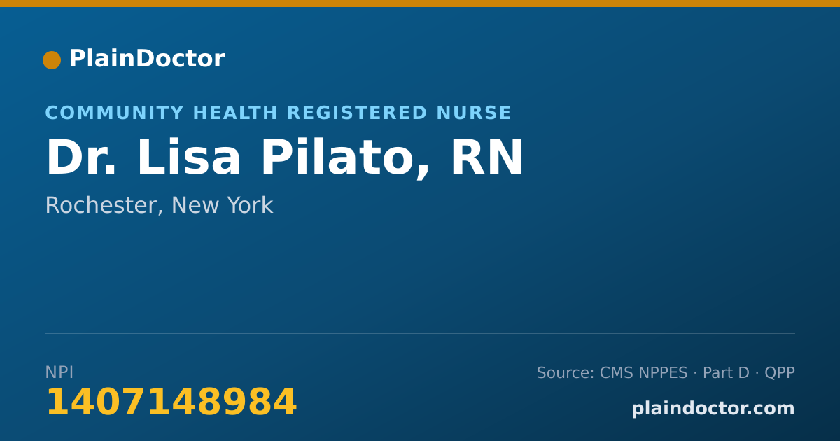 Shareable card for Lisa Pilato, RN - Community Health Registered Nurse, Rochester, NY
