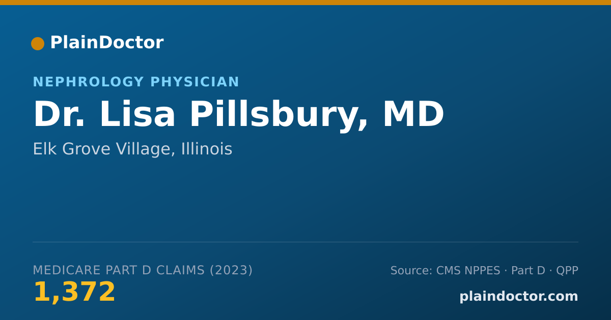 Shareable card for Lisa Pillsbury, MD - Nephrology Physician, Elk Grove Village, IL