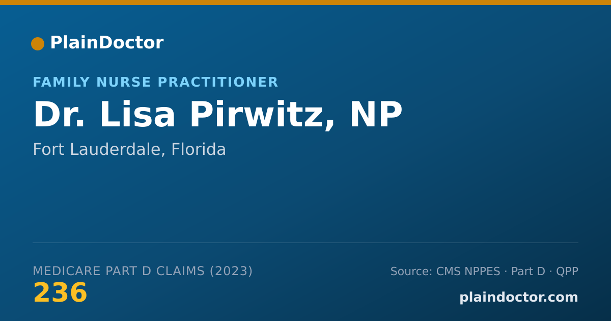 Shareable card for Lisa Pirwitz, NP - Family Nurse Practitioner, Fort Lauderdale, FL
