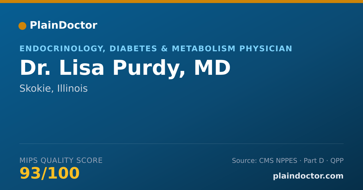 Shareable card for Lisa Purdy, MD - Endocrinology, Diabetes & Metabolism Physician, Skokie, IL