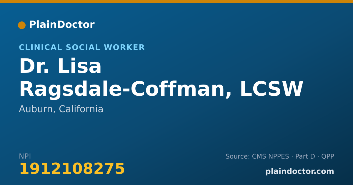 Shareable card for Lisa Ragsdale-Coffman, LCSW - Clinical Social Worker, Auburn, CA
