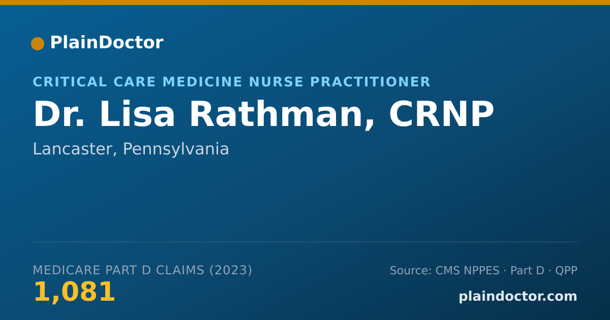 Shareable card for Lisa Rathman, CRNP - Critical Care Medicine Nurse Practitioner, Lancaster, PA