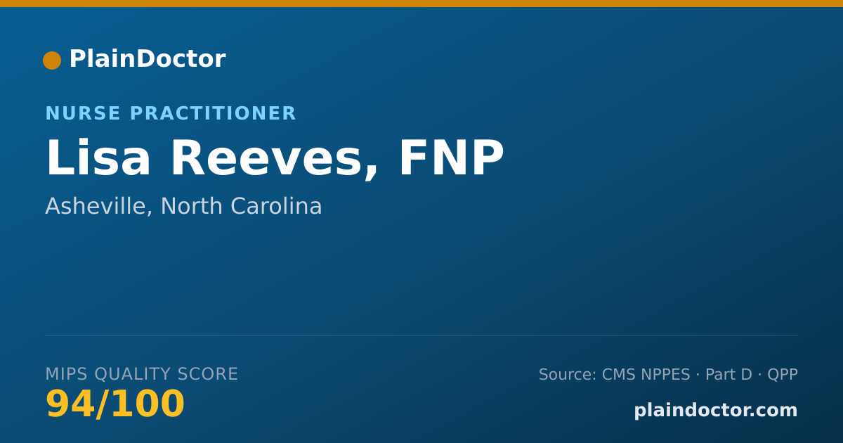 Shareable card for Lisa Reeves, FNP - Nurse Practitioner, Asheville, NC