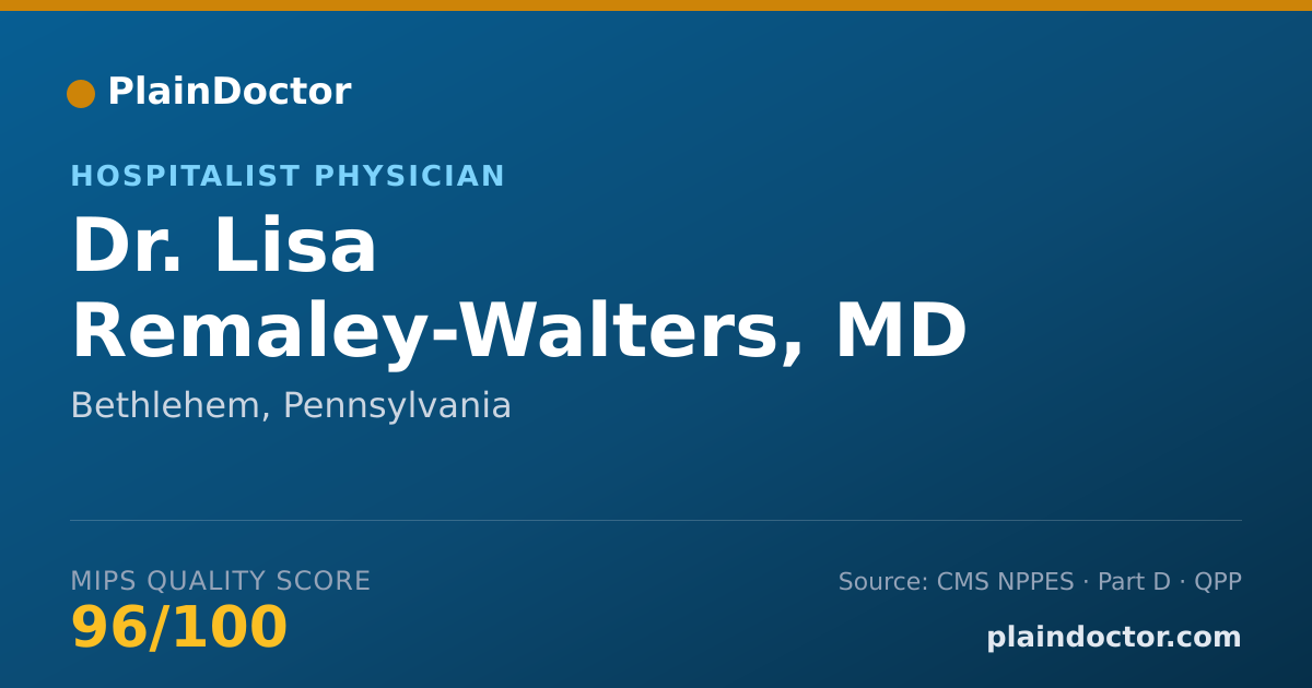 Shareable card for Lisa Remaley-Walters, MD - Hospitalist Physician, Bethlehem, PA