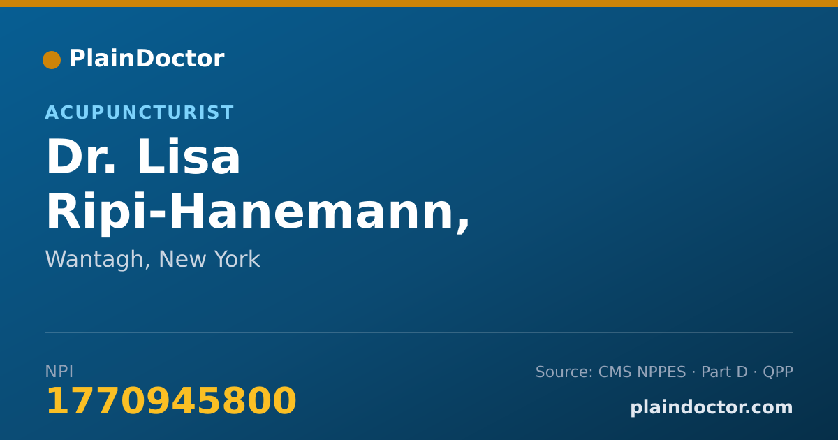 Shareable card for Lisa Ripi-Hanemann, DIPL.AC, LAC, LMT - Acupuncturist, Wantagh, NY