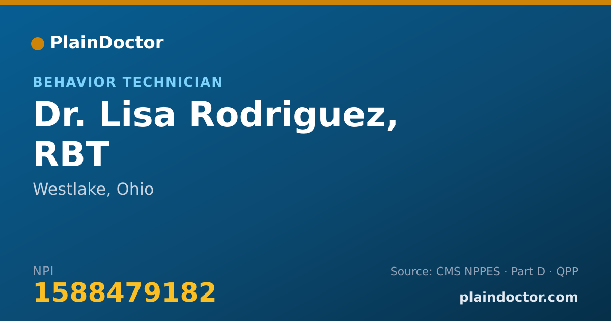 Shareable card for Lisa Rodriguez, RBT - Behavior Technician, Westlake, OH