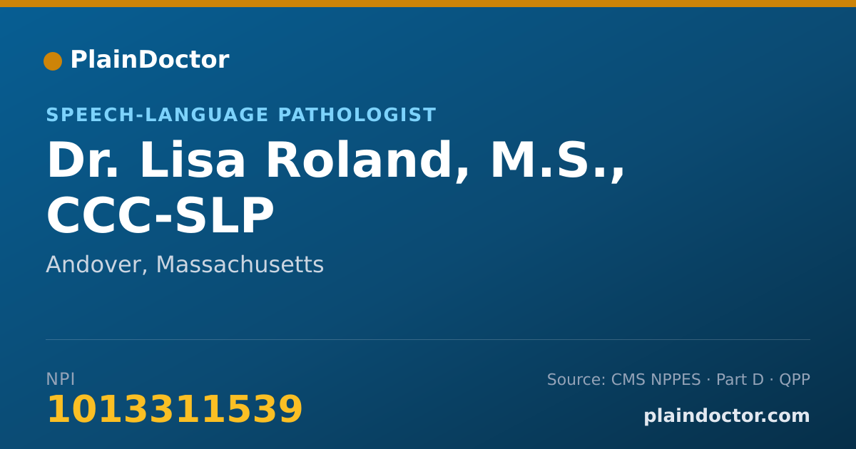 Shareable card for Lisa Roland, M.S., CCC-SLP - Speech-Language Pathologist, Andover, MA