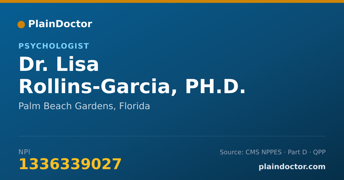 Shareable card for Lisa Rollins-Garcia, PH.D. - Psychologist, Palm Beach Gardens, FL