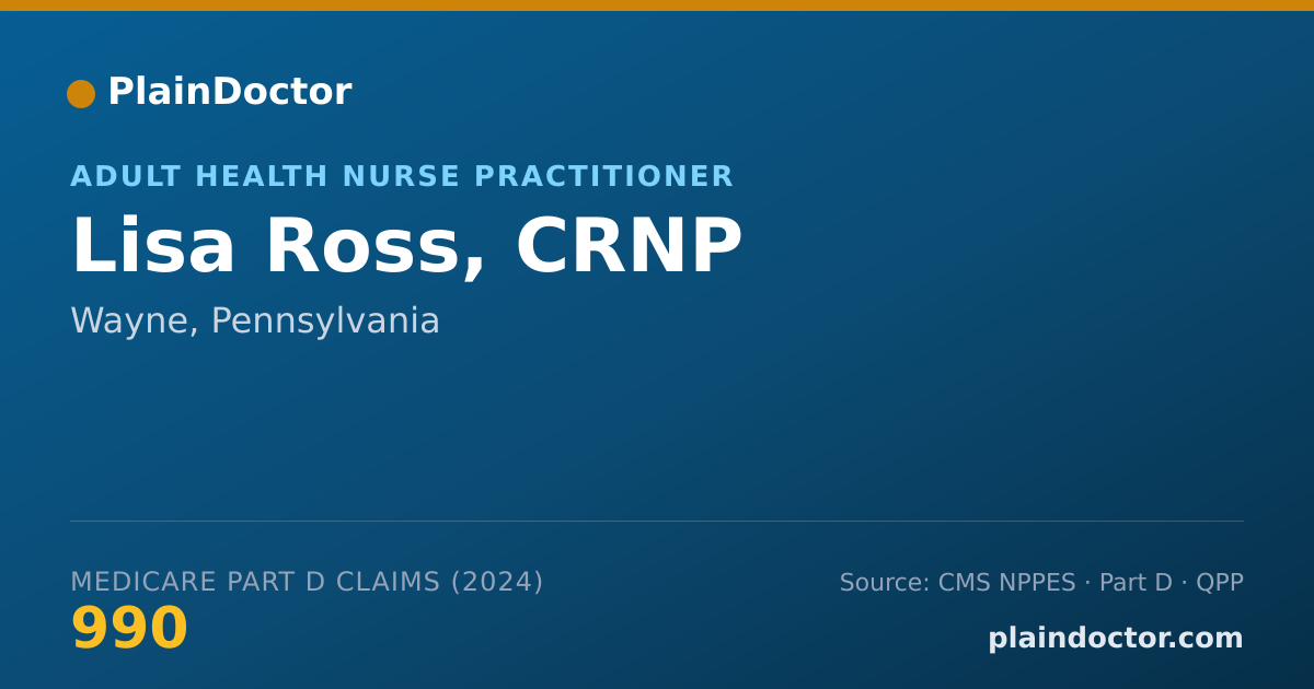 Shareable card for Lisa Ross, CRNP - Adult Health Nurse Practitioner, Wayne, PA