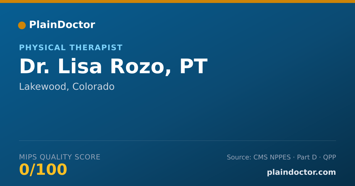 Shareable card for Lisa Rozo, PT - Physical Therapist, Lakewood, CO